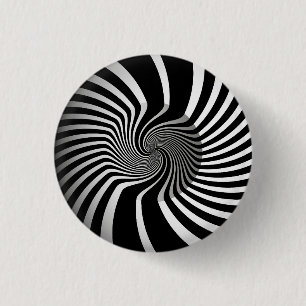 Badge - Psychedelic Art Swirl B/W