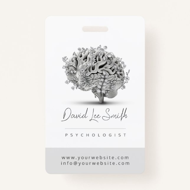 Badge Psychologue / Neurologue Minimaliste (Devant)