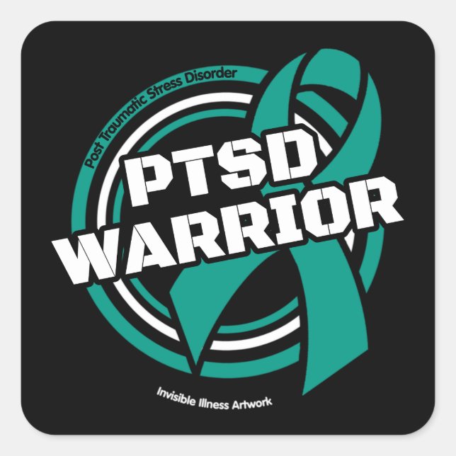 Badge...PTSD Rectangular Sticker (Front)