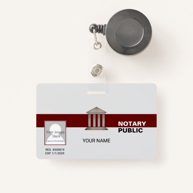 Badge Public notaire (Front with Retractable)