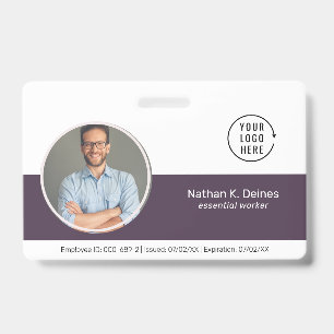Badge Purple ID Société de Cartes d'Identification des