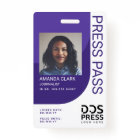 Purple Modern & Minimal Press Pass ID photo