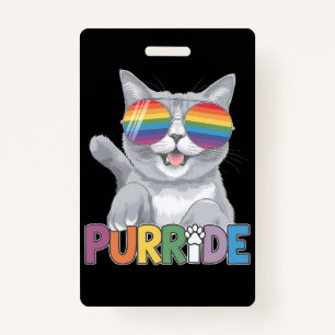 Badge Purride Chat Lunettes de soleil Gay pride Rainbow 