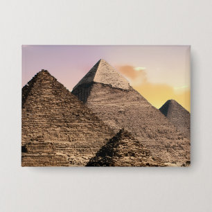 Badge Pyramides Sphinx Égypte ancienne Khufu Pharaon 