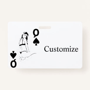 Badge Queen of Spades Bikini Girl Thunder_Cove
