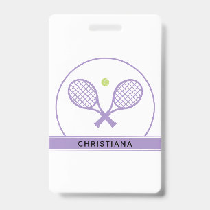 Badge Raquette de Tennis Elégante et Ball Cute personnal