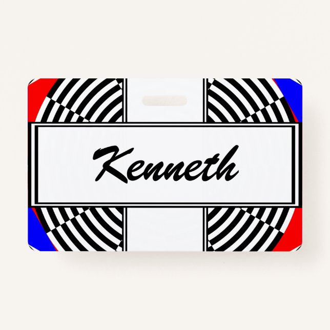 Badge Rayonnement noir et blanc par Kenneth Yoncich (Devant)