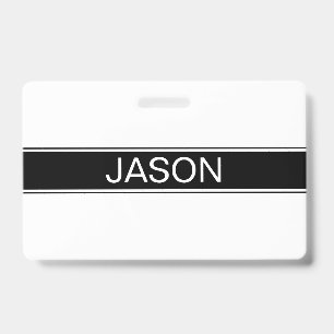 Badge Rayure noire et blanche en gras Texte modifiable