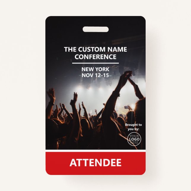 Badge Red Access Pass Logo QR Code Participants Conferen (Devant)
