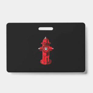 Badge Red Graphic Fire Hydrant Pompier Cadeaux de travai