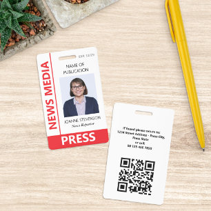 Badge Red News Media Presse Photo