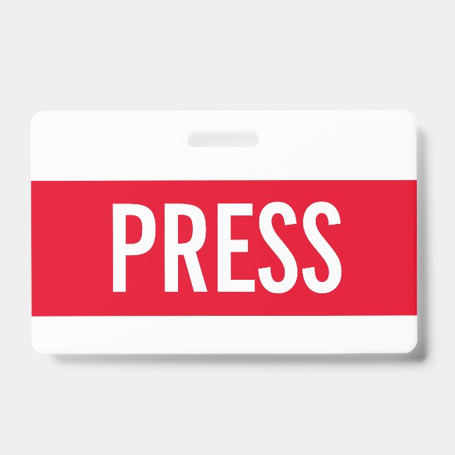 Badge Red Press All Access Pass Insigne d'ID horizontal (Avant)
