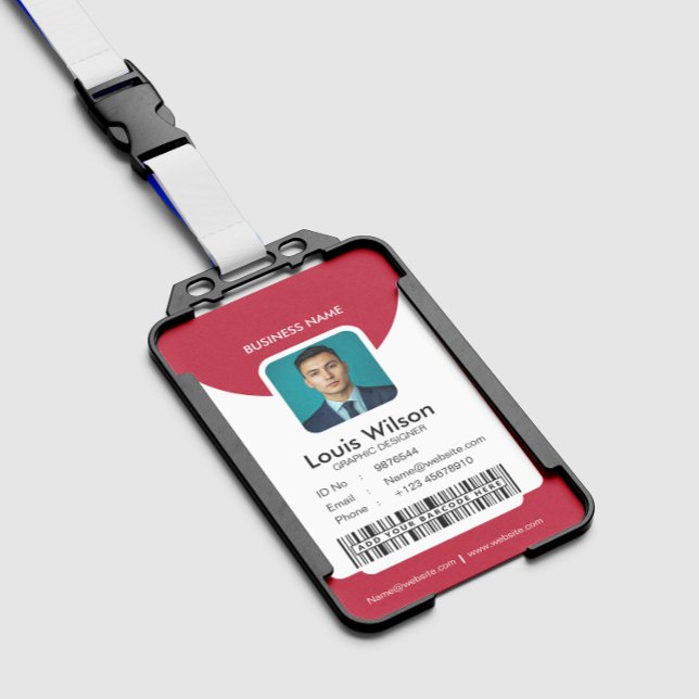 Badge Red | Sécurité de l'entreprise - ID employé person (Créateur téléchargé)