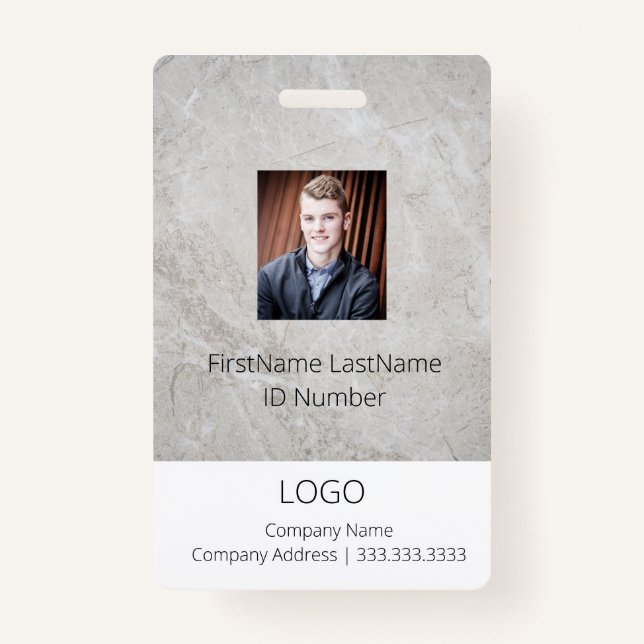 Badge Regarder le marbre professionnel Code employé (Devant)