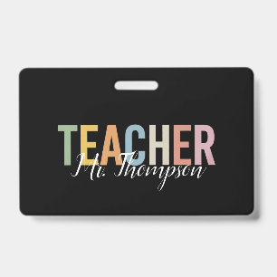 Badge Remerciement de professeur personnalisé pour la re