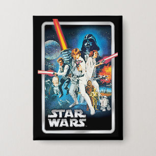 Badge Rétro Luke Skywalker, Leia, & Han Solo Cinématogra
