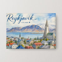 Reykjavik Islande souvenir aquarelle