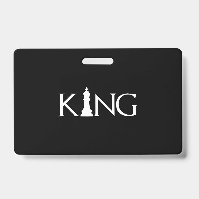 Badge roi avec pièce d'échecs king (Face)