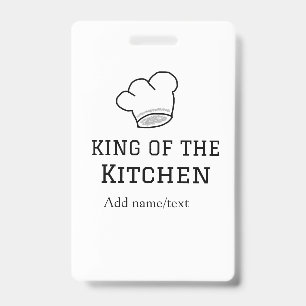 Badge Roi de la cuisine chef cuisine ajouter nom couronn