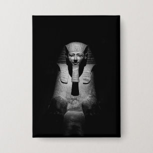 Badge Roi pharaon noir et blanc