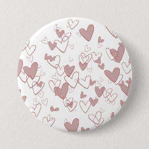 Badge rond grand cœur (7,6 cm)