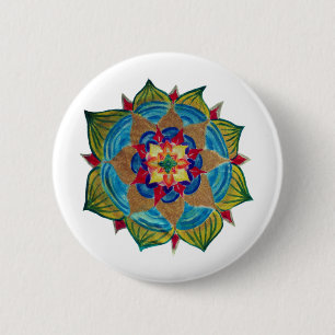 Badge Rond Mandala Fleur