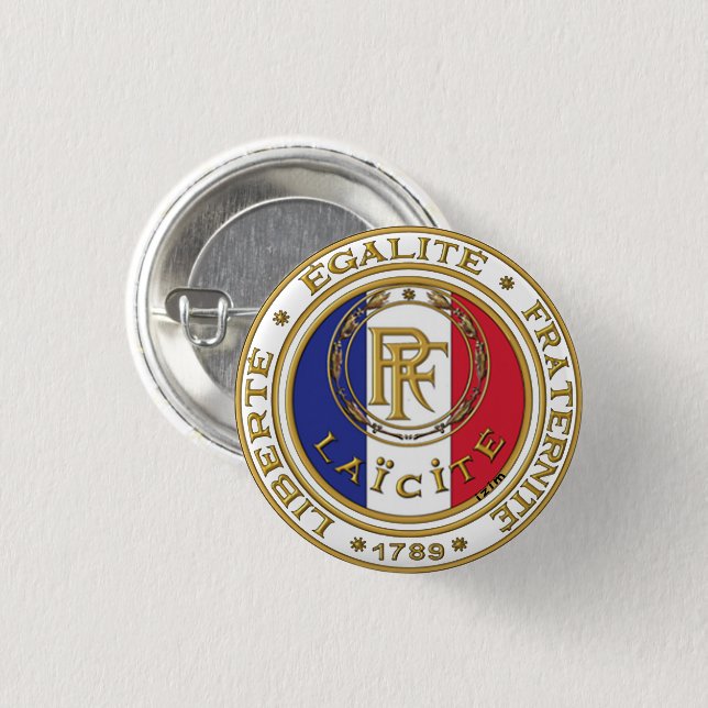 Badge rond, Républicain laïc 1 Inch Round Button (Front & Back)