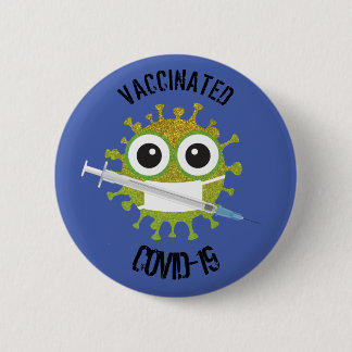Badge Rond Vacciné COVID-19 6 Cm