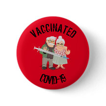 Badge Rond Vacciné COVID-19 6 Cm