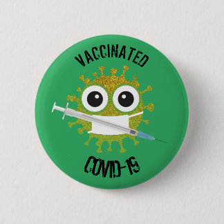 Badge Rond Vacciné COVID-19 6 Cm