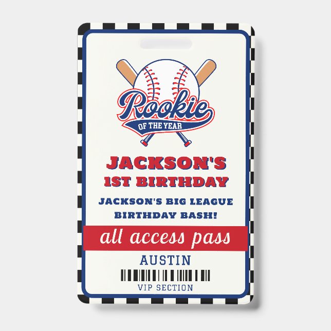 Badge Rookie De L'Année Baseball Anniversaire (Avant)