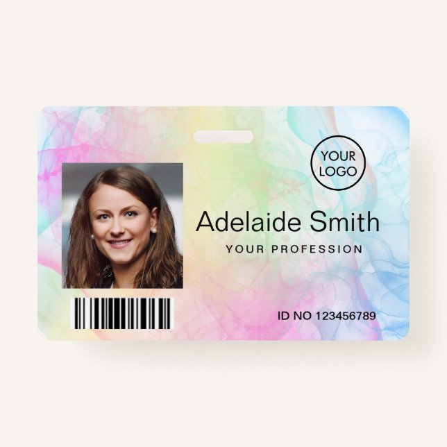 Badge rose arc-en-ciel (Devant)