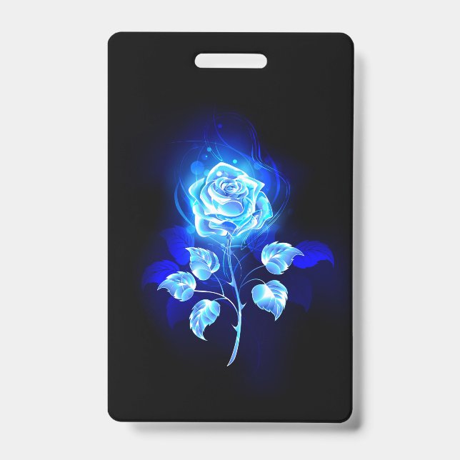 Badge Rose bleue brûlante (Avant)