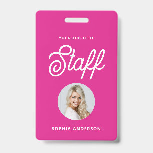 Badge Rose chaud vif Photo et script tendance