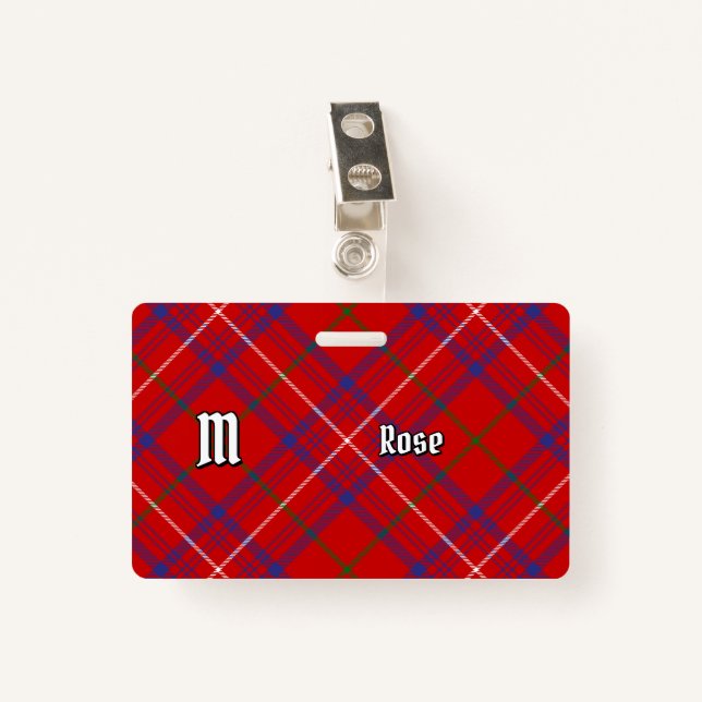 Badge Rose de clan Tartan (Devant avec clip)