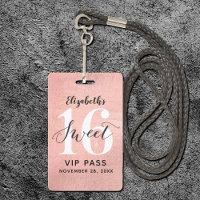 Rose Gold Sweet 16 Anniversaire VIP