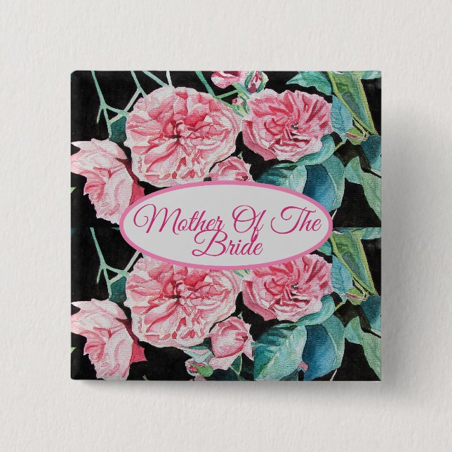 Badge Rose Mère de la mariée Roses (Devant)
