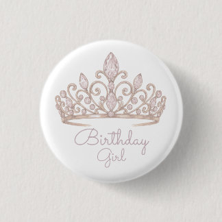 Badge Rose Pâle Princesse Anniversaire Personnalis