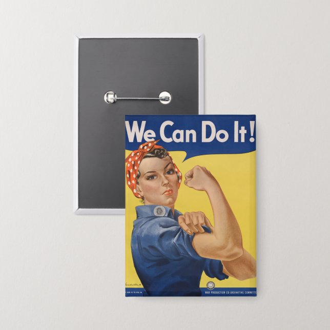 Badge Rosie le Riveter : Une femme forte pour l'autonomi (Recto/Verso)