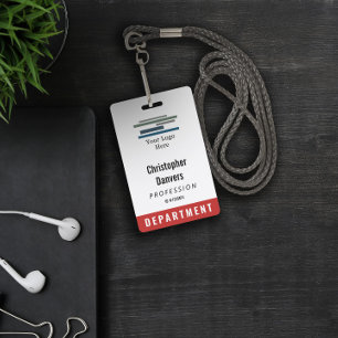 Badge Rouge Blanc Code employé Grand logo