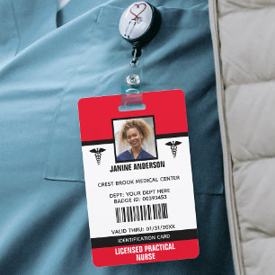 Badge Rouge et noir Personnel Médicale Employé Docteur I