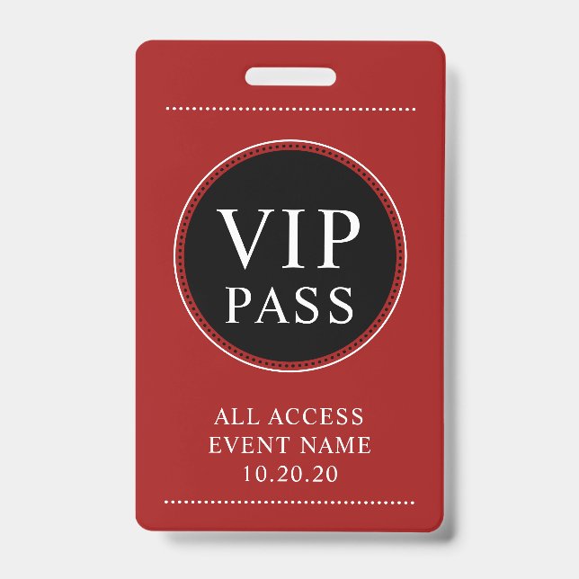 Badge rouge VIP All Access (Avant)
