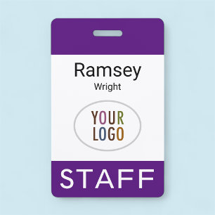 Badge Royal Purple Nom du personnel Insigne Clip Reel La