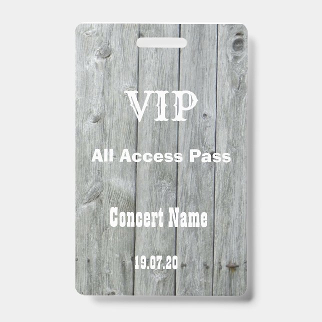 Badge Rustic Country VIP All Access Pass Insigne de conc (Avant)