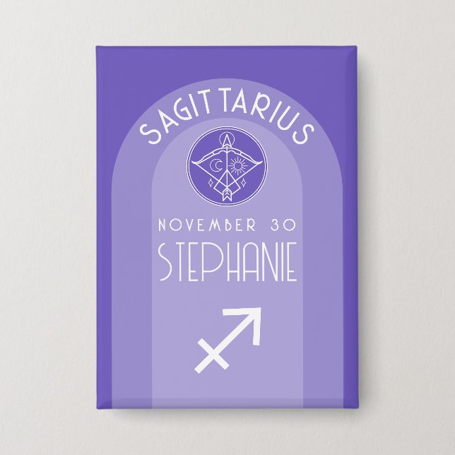 Badge Sagittarius Zodiac Astrologie Signe Photo Date de  (Recto)