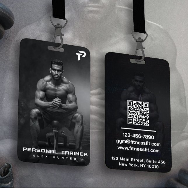 Badge Salle de fitness de l'entraîneur personnel Personn (Créateur téléchargé)