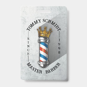 Badge Salon de coiffure Barber Hair Shop King Crown Barb