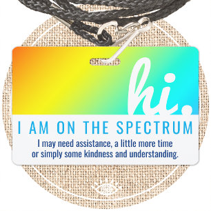 Badge salut SUR LE SPECTRE DE L'AUTISME carte d'identité