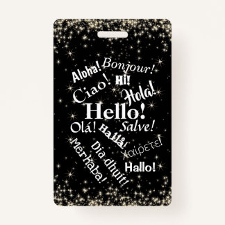 Badge Salutations !Balise de bagages ou insigne