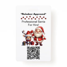 Santa Claus Two Sides Business Card Edit QR Code